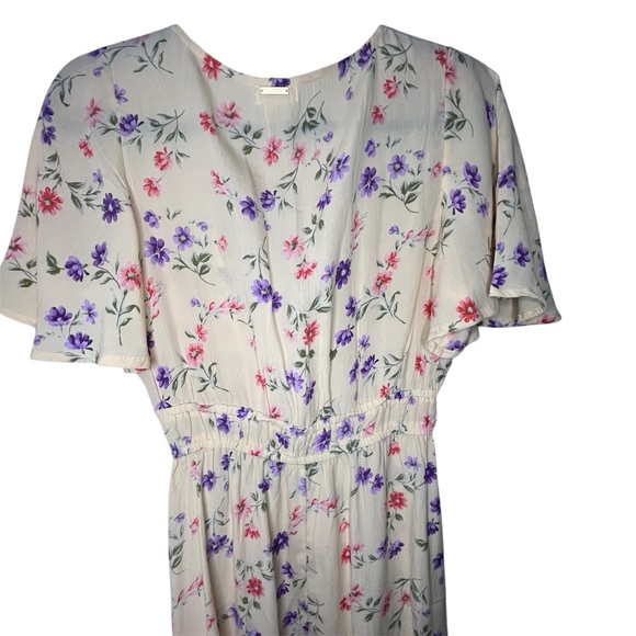 Billabong Cream Pink Smocked Ruffled Mini Sundress - Picture 5 of 9